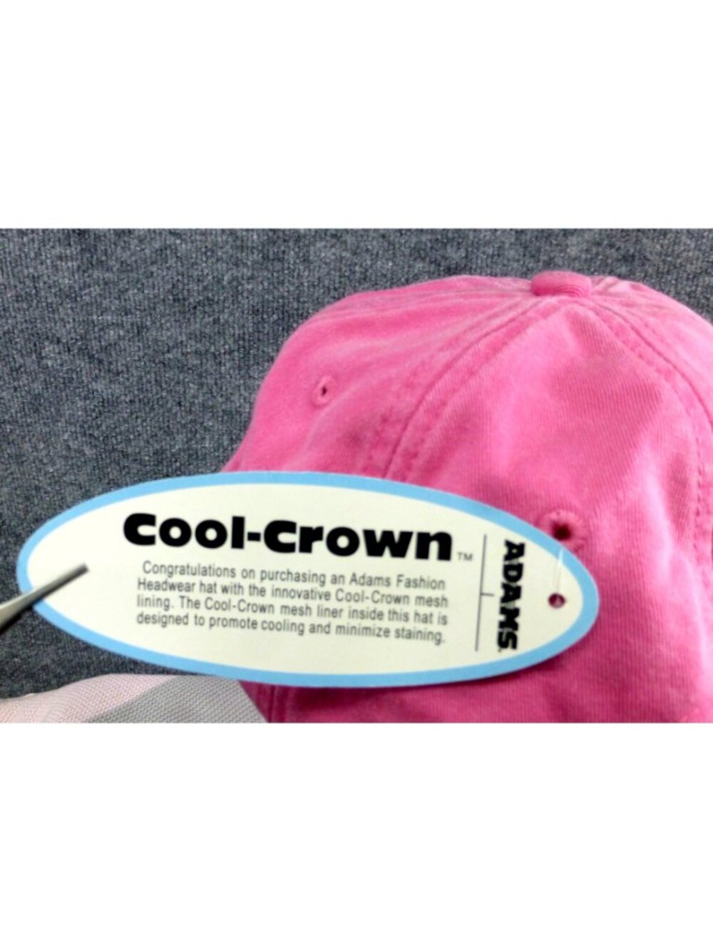 Adams Pink Cool-Crown Cotton Embroidered Baseball Cap With Palm Tree Design - Picture 6 of 12